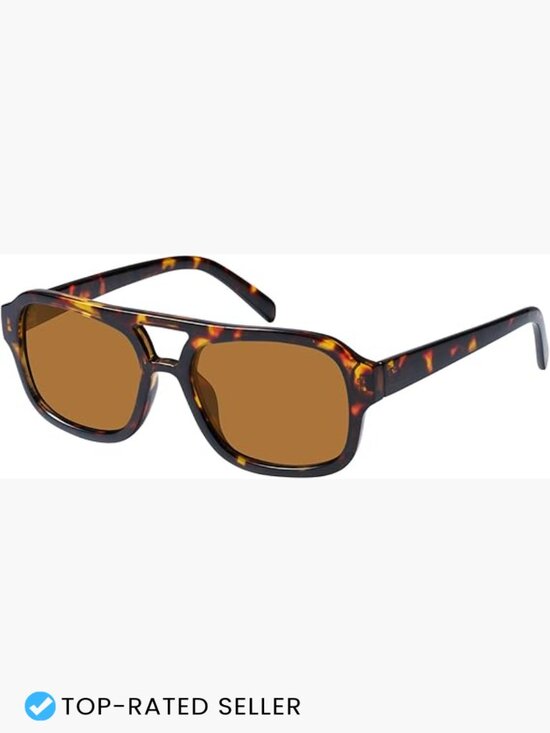 Small Narrow Square Aviator Sunglasses for Women Retro Double Bridge UV400 main image 5